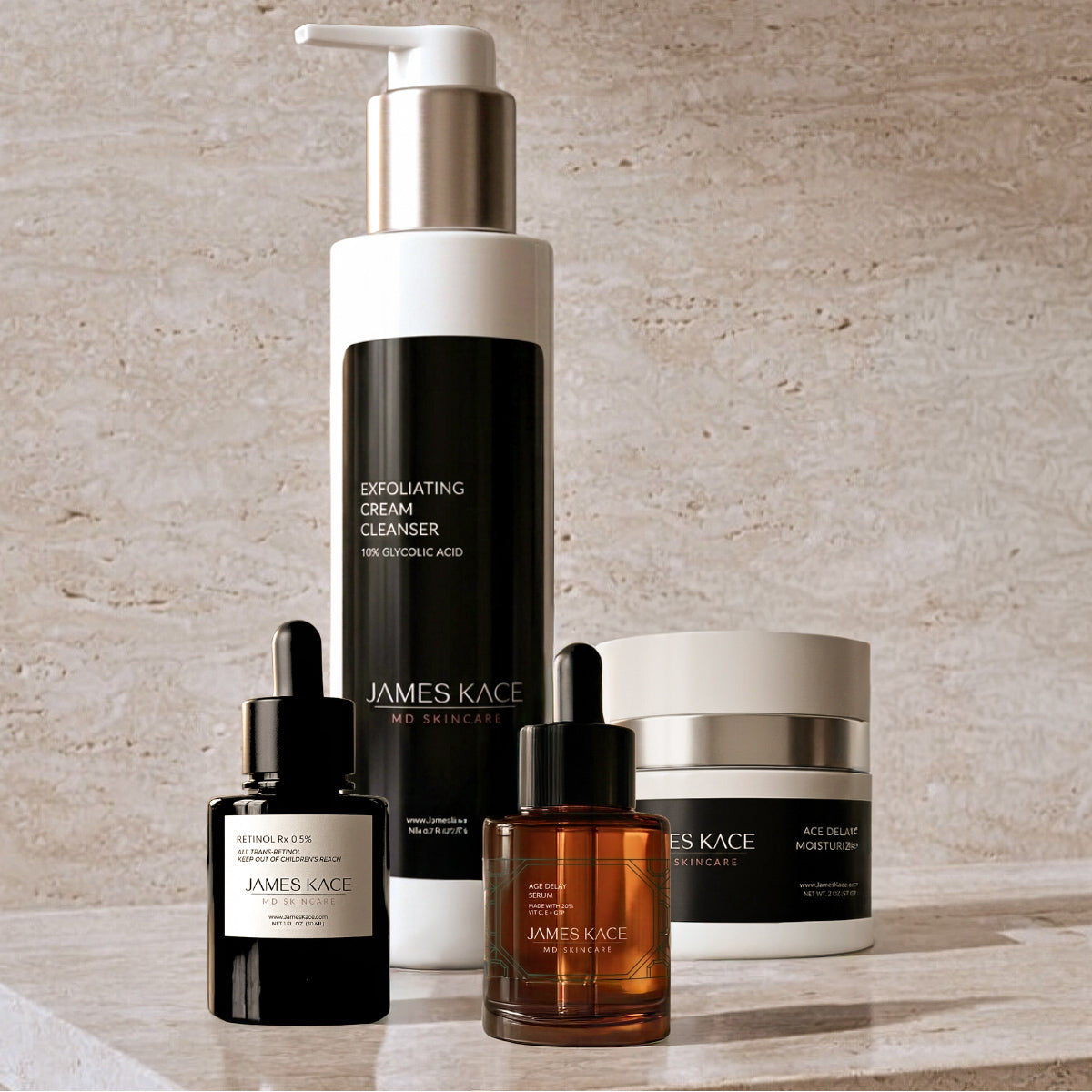 The Core Four. The Essential Anti-Aging Protocol for healthy youthful skin by James Kace MD Skincare.